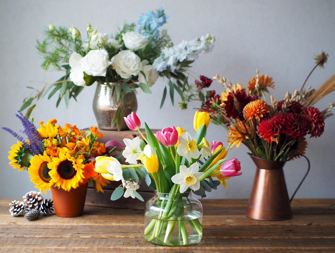 Seizoensgebonden bloemarrangementen